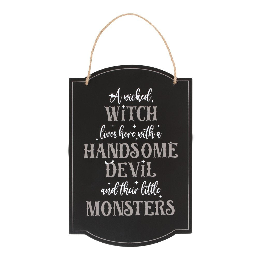 Lovely Wicca Wicked Witch Family Hanging Sign
