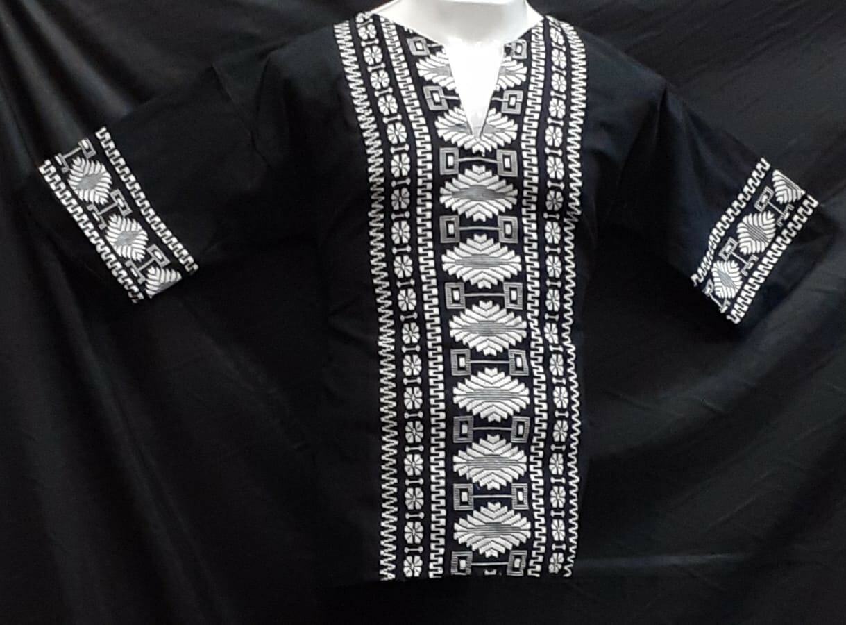 Black White Men Ethnic Kurta