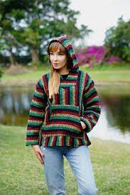 Rasta Baja Hoodie Mexican Poncho