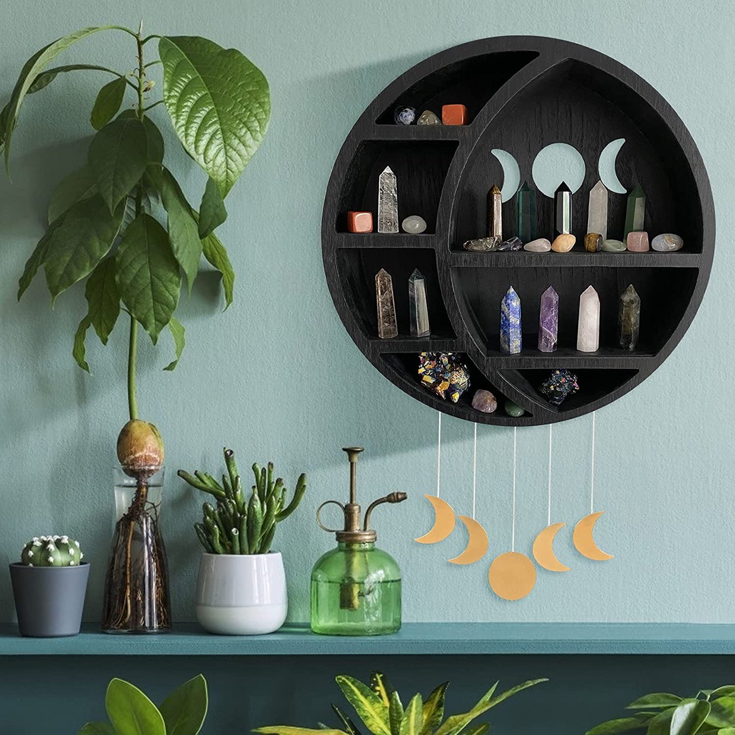 Lovely Wicca Triple Moon Shelve