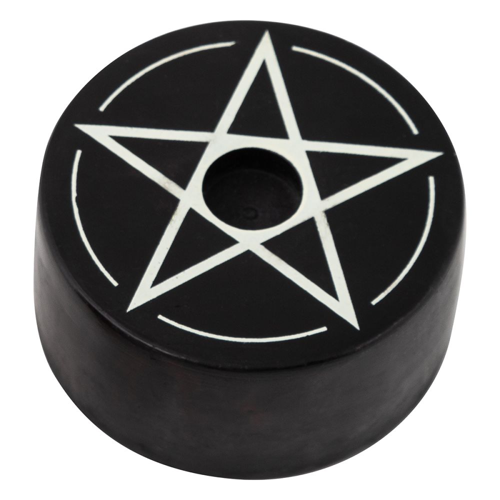 Pentacle Soapstone Candle Holder