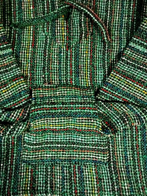 Baja Hoodie Drug Rug Poncho Green