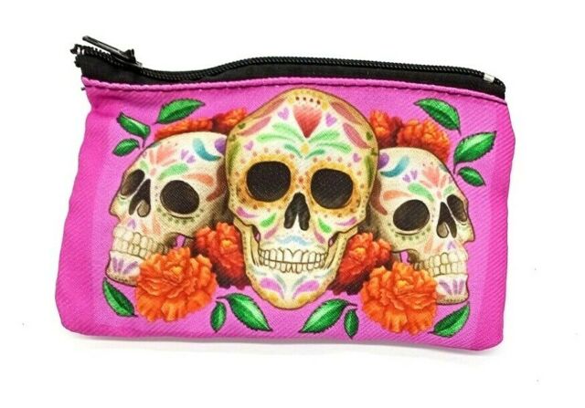 3 Skulls Printed Purse Bag