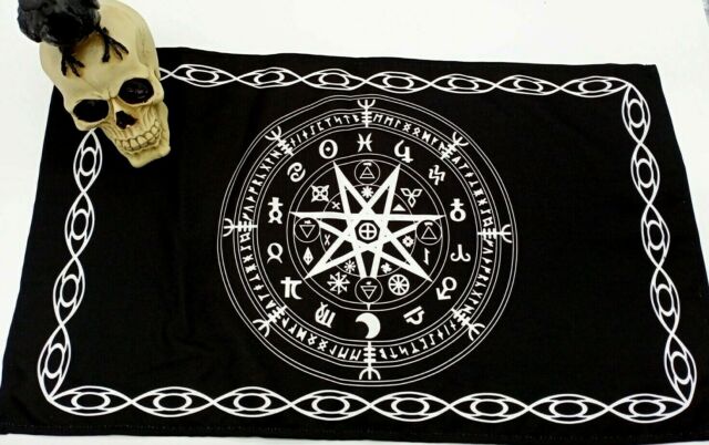 Heptagram Runes Altar Cloth