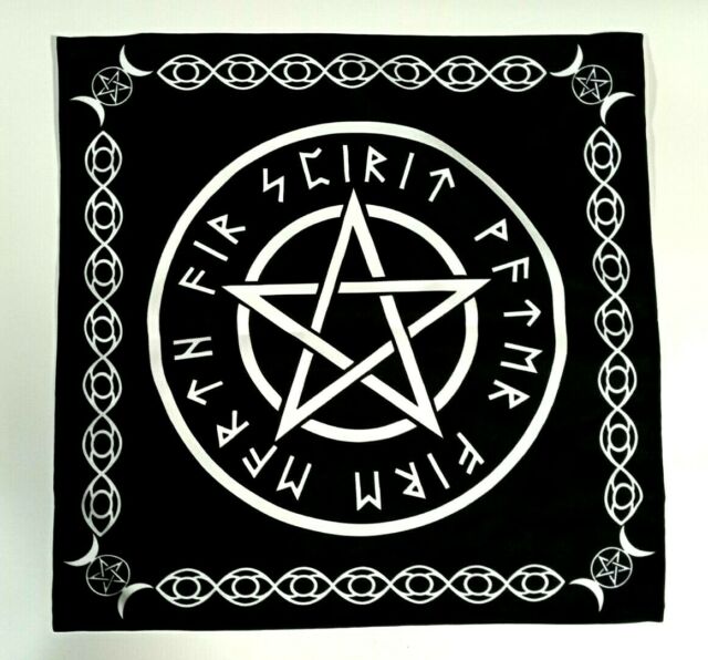 Pentacle Runes Altar Cloth Squared