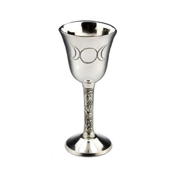 Large Engraved Triple Moon Goblet Chalice