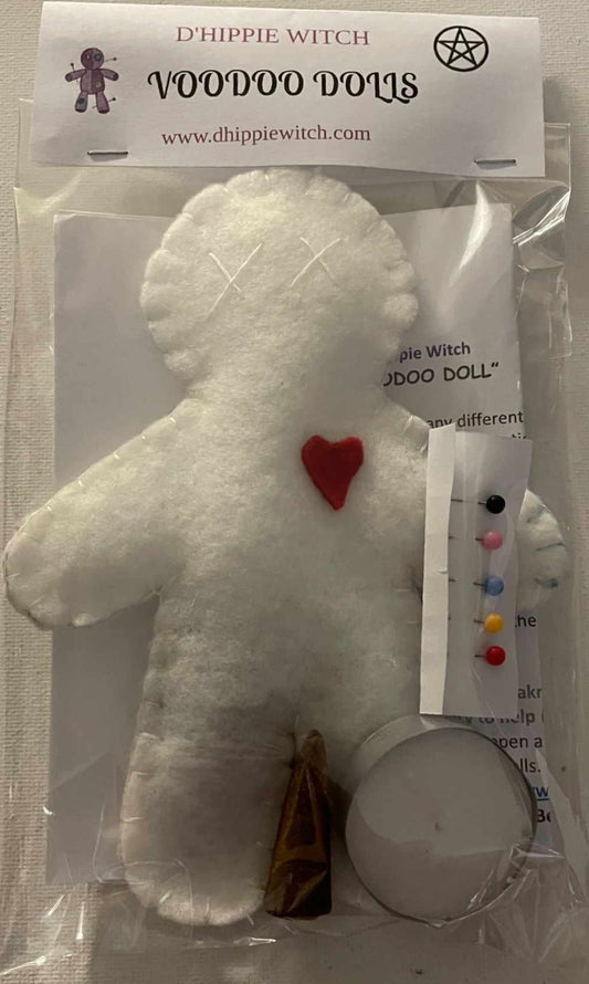 WHITE Wicca Voodoo Doll