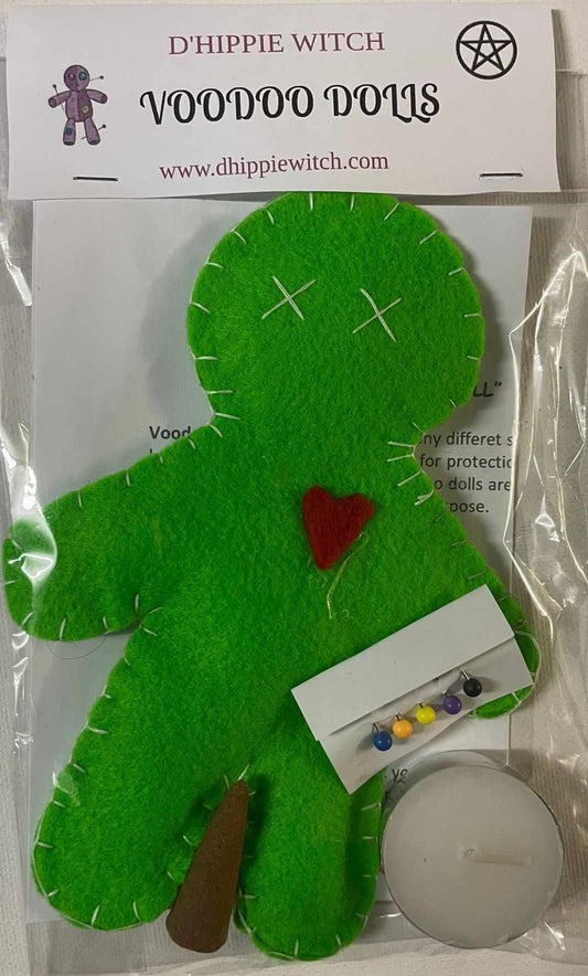 GREEN Wicca Voodoo Doll