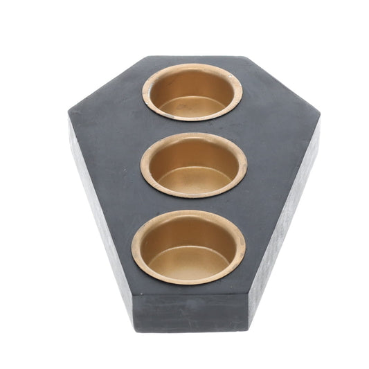 Gothic Coffin Shape 3 Tea light Candle Holder
