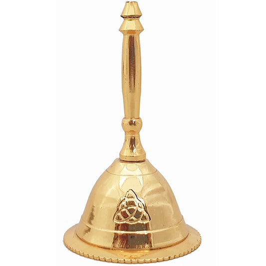Altar Wicca Gold Triquetra Brass Bell