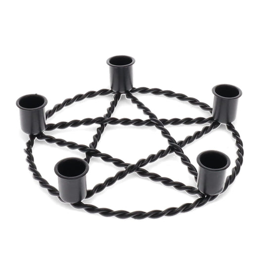 Amazing Wiccan Iron Pentacle Whishing Candle Holder
