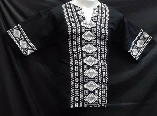 Black White Men Ethnic Kurta