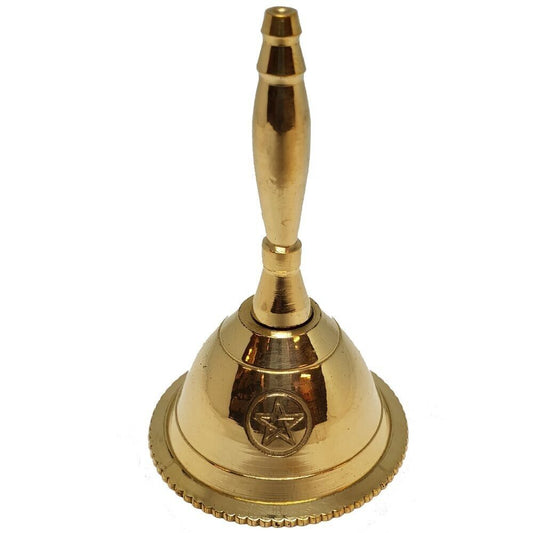 Altar Wicca Gold Pentacle Brass Bell