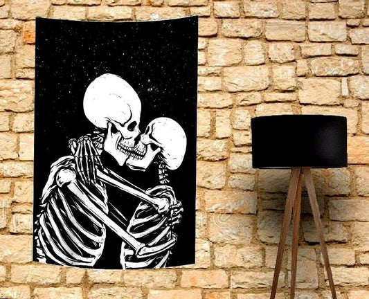 Kissing Skeletons Eclipse Tapestry