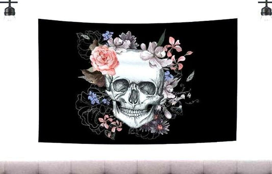 Skull FlowersTapestry