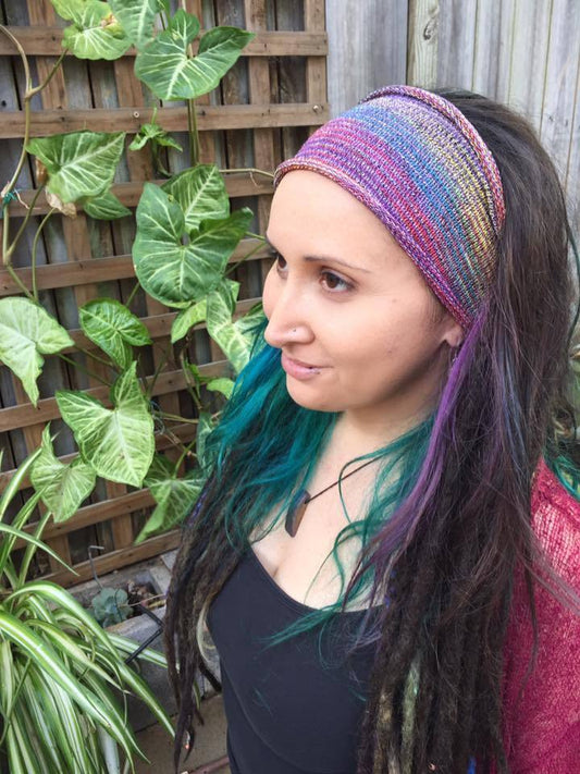 Pink Blue Purple Nepalese Bandanna Dreadlocks Socks