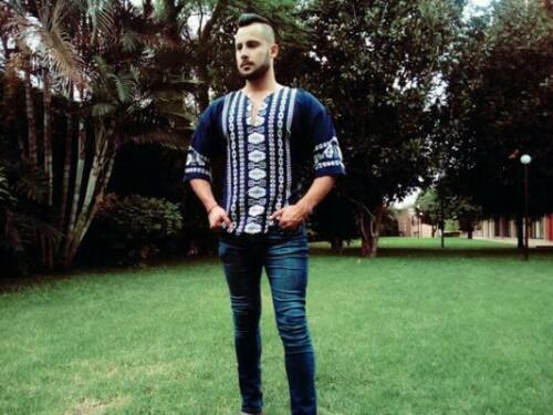 Black White Men Ethnic Kurta