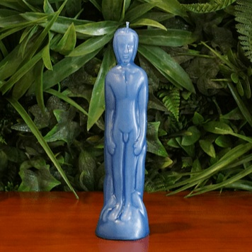 Blue Man Health Candle Human Figure