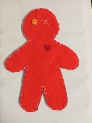 ORANGE Wicca Voodoo Doll