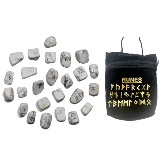 Beautiful Howlite Runes Set Divination