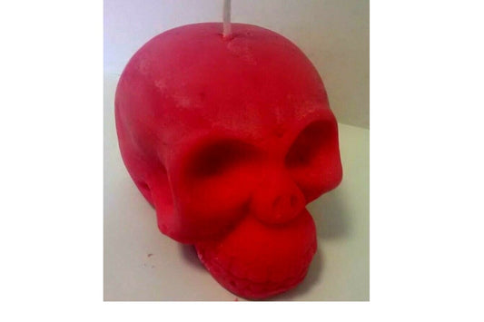 Red Skull Head Candle Think of Me