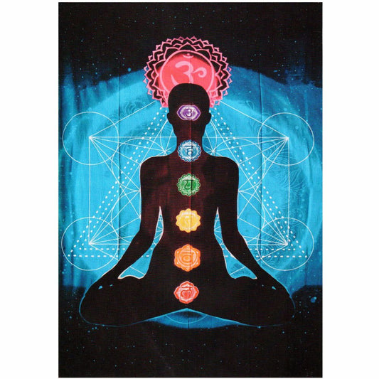 Blue Chakra Meditation Tapestry