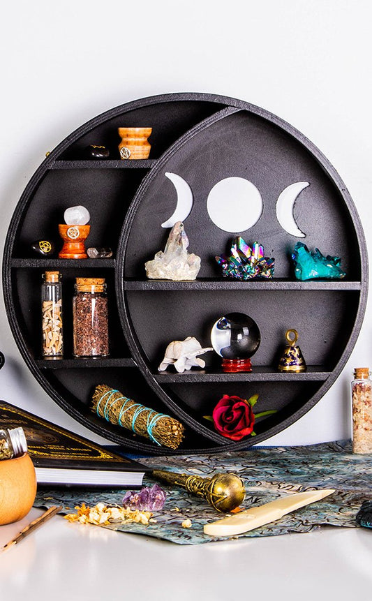 Lovely Wicca Triple Moon Shelve