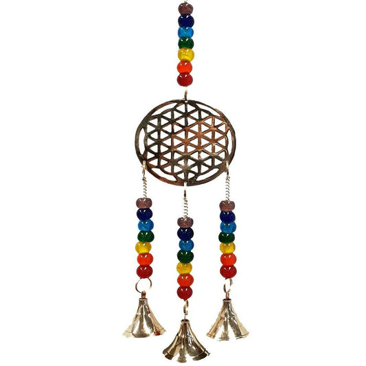 Flower of Life Brass Wind Chime Bell Chakras