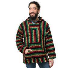Rasta Baja Hoodie Mexican Poncho