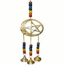 Pentacle Moon 7 Chakras Brass Wind Chime Bell