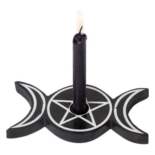 Triple Moon Soapstone Candle Holder
