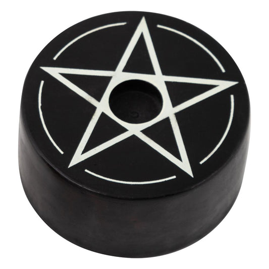 Pentacle Soapstone Candle Holder