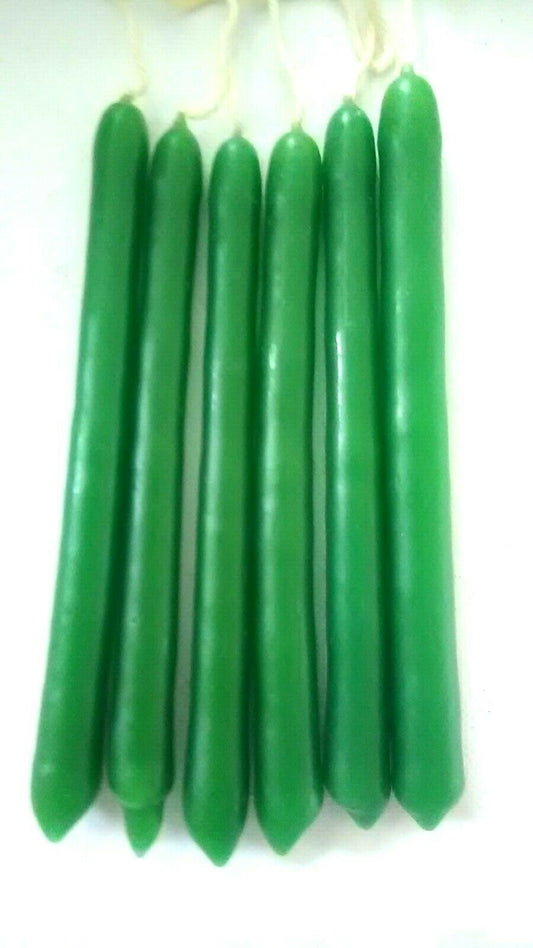 Wicca Whishing GREEN 6 Candle Pack