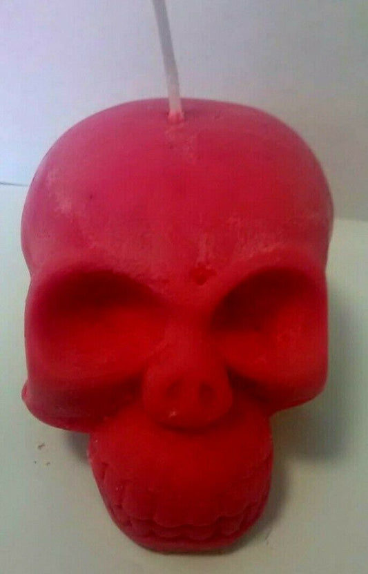 Red Skull Head Candle Think of Me