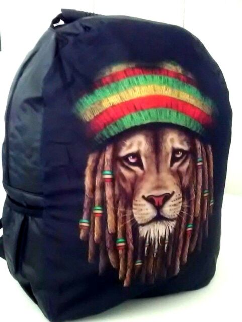 Rasta Lion Beanie Leather Back Pack Men