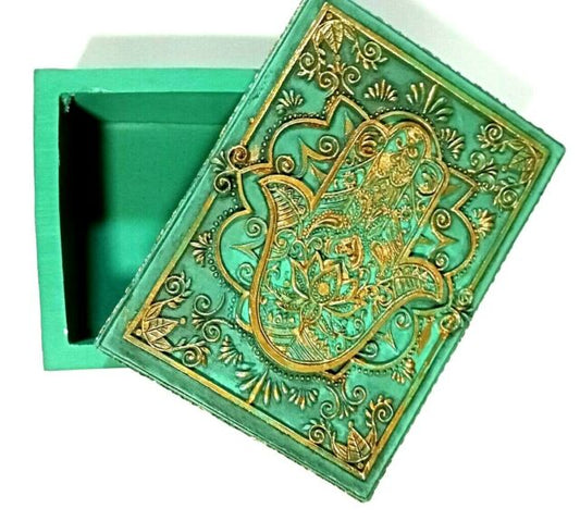 Hamsa Hand Wooden Engraved Box