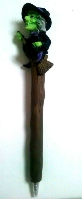Witch Broom Resin Pen Wicca Figure