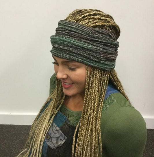 Green Nepalese Bandanna Dreadlocks Socks XL