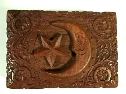 Moon Star 3D  Wooden Engraved Box