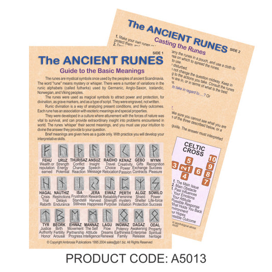 Ancient Runes Guide Chart A5