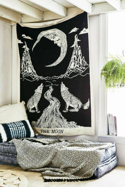 Moon and Wolves Tapestry