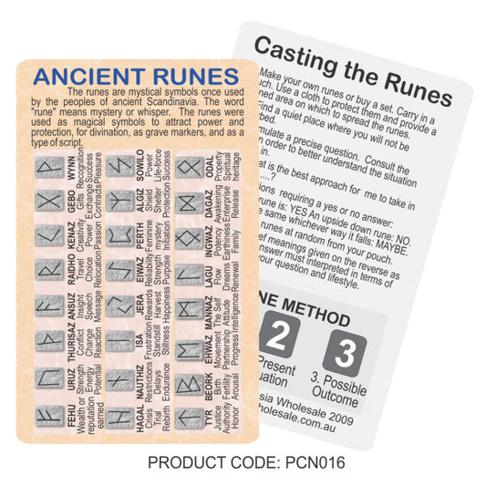 3 x Ancient Runes Guide Chart Pocket