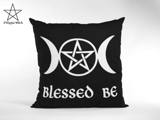 Triple Moon Blessed Be Pillow Case