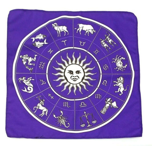 Purple Zodiac Wheel Altar Cloth Small