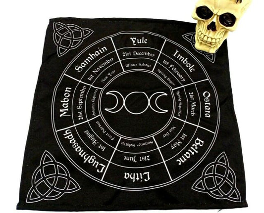 Triple Moon Pagan Calendar Altar Cloth Small
