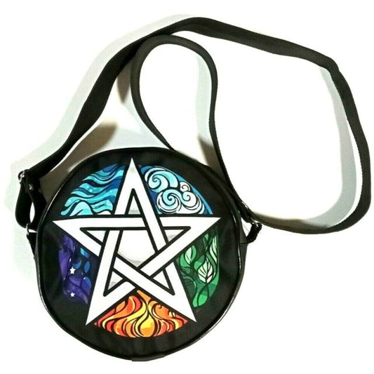 Pentacle Elements Cross Body Round Handbag