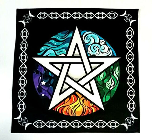 Pentacle Elements Altar Cloth Squared