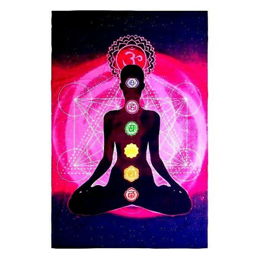 Pink Chakra Meditation Tapestry
