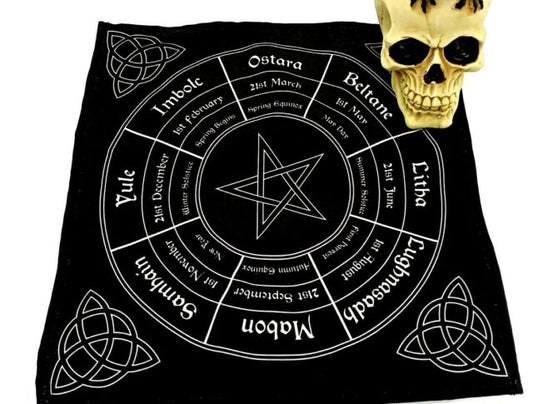 Pentacle Pagan Calendar Altar Cloth Small