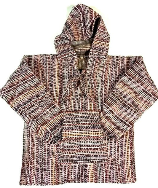 Baja Hoodie Drug Rug Poncho Pink Stripes